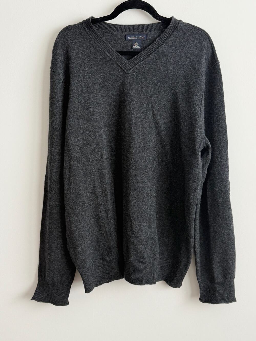 Banana Republic Lambswool Cashmere Blend Sweater Gray Size XL